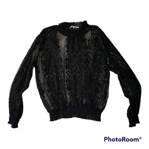 Puff Sleev Lace Top, Size 1X